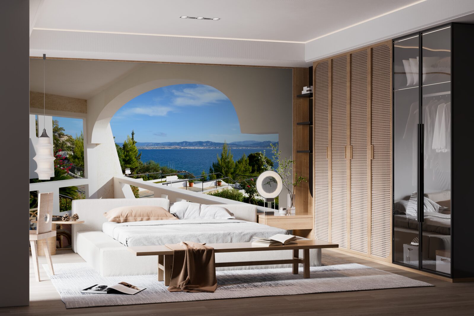 Fototapet terasă confortabilă cu vedere la ocean