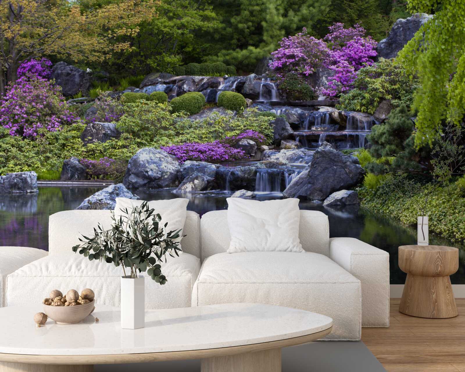 Fototapet curgerea calmă a unei cascade în trepte