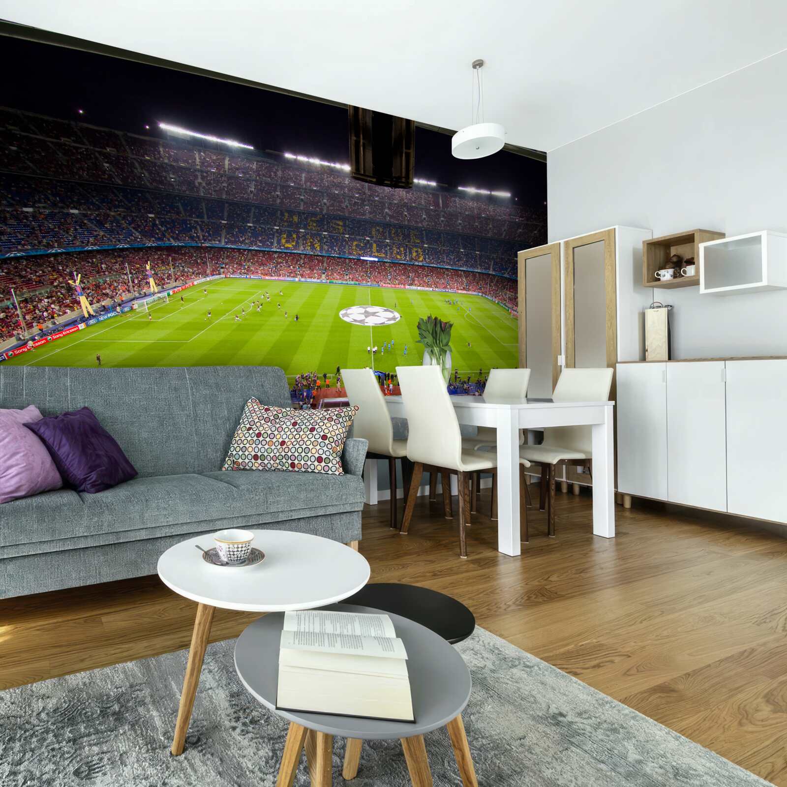 Fototapet teren de fotbal cu spectatori