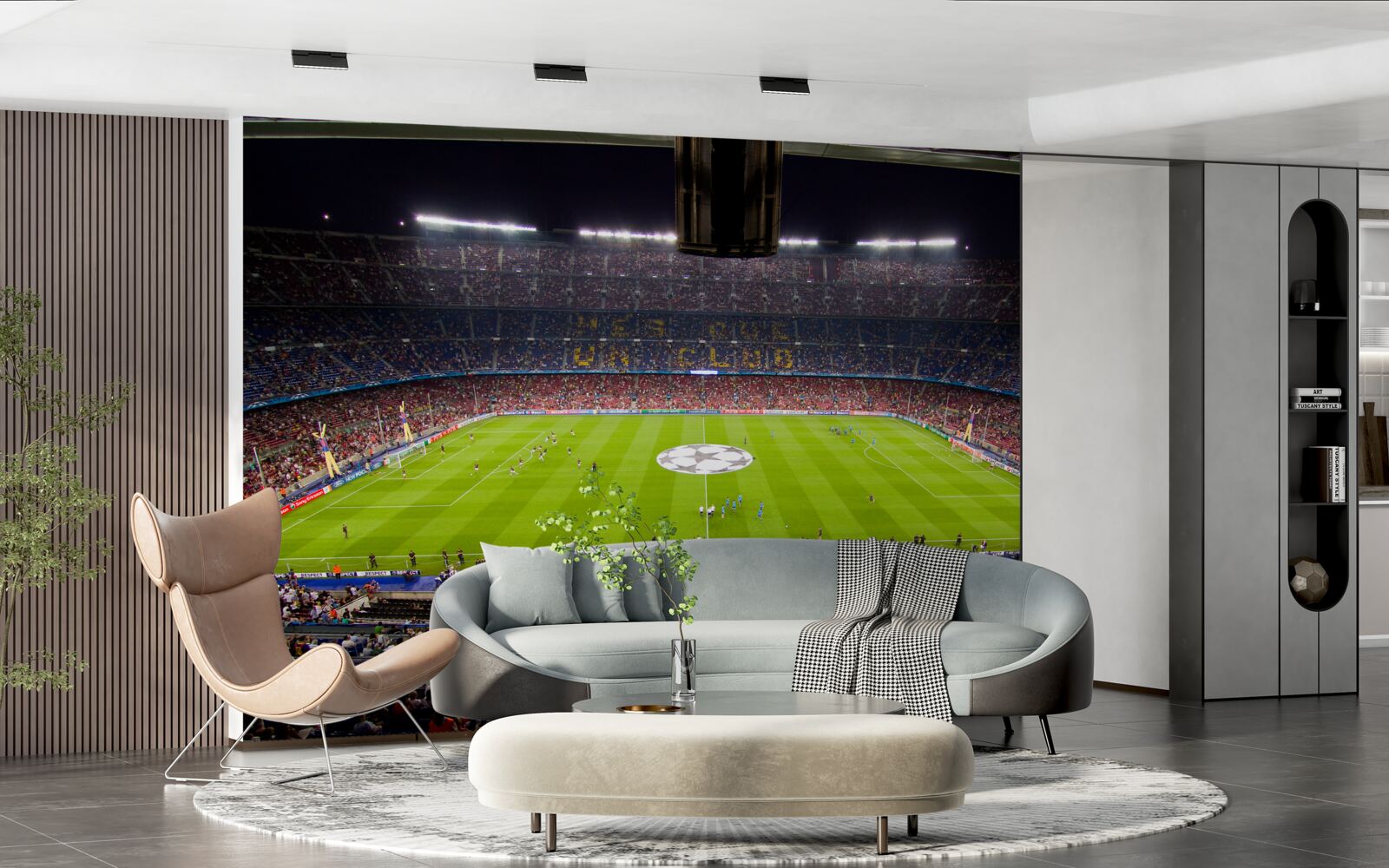 Fototapet teren de fotbal cu spectatori