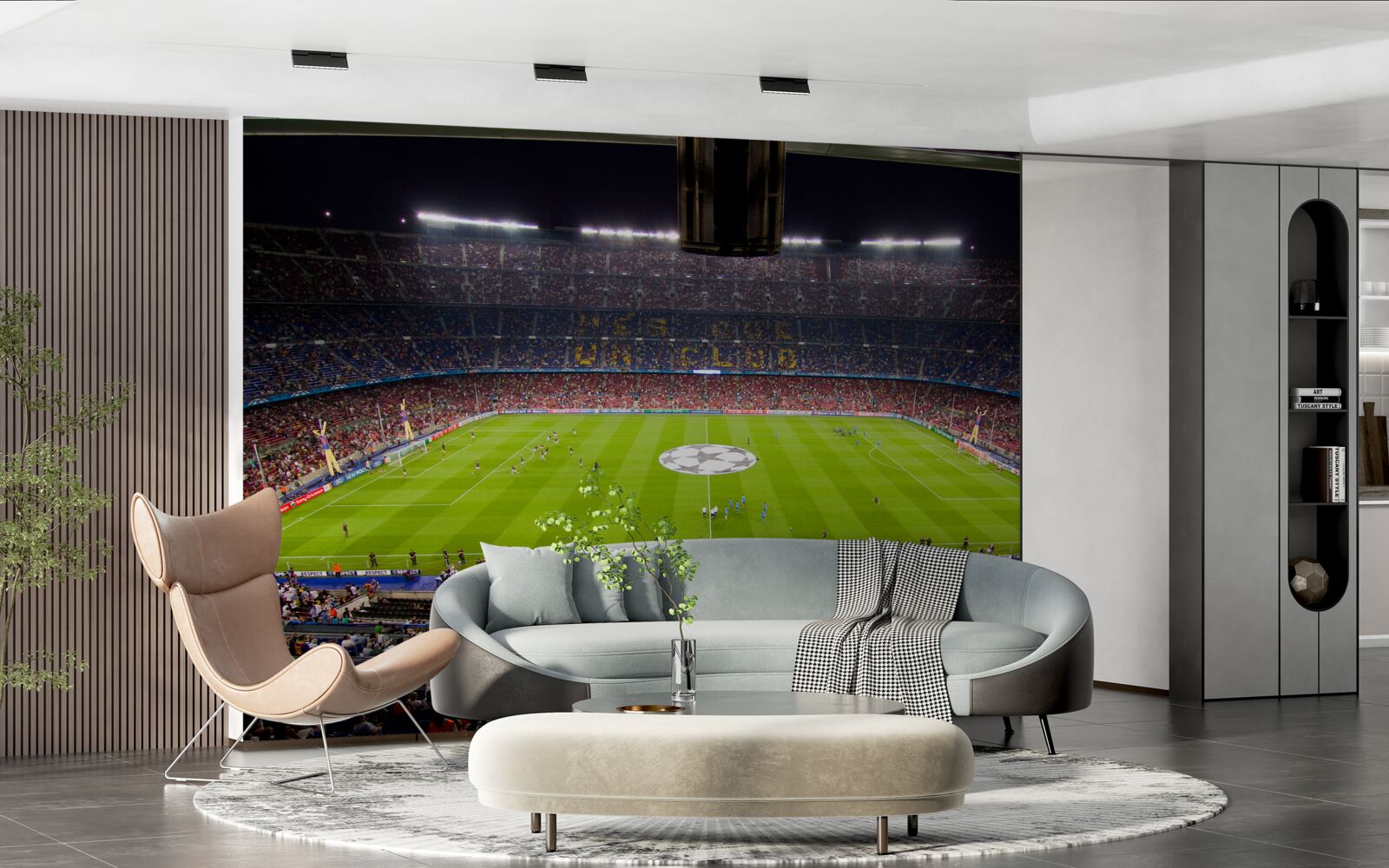 Fototapet teren de fotbal cu spectatori