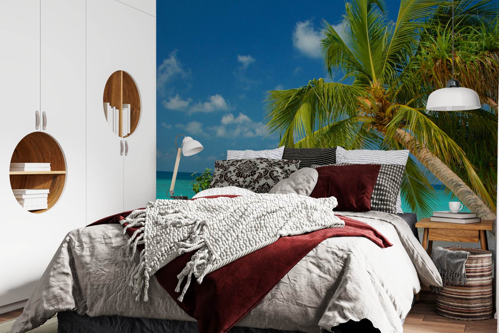 Fototapet palmier pe o plajă aproape de malul oceanului