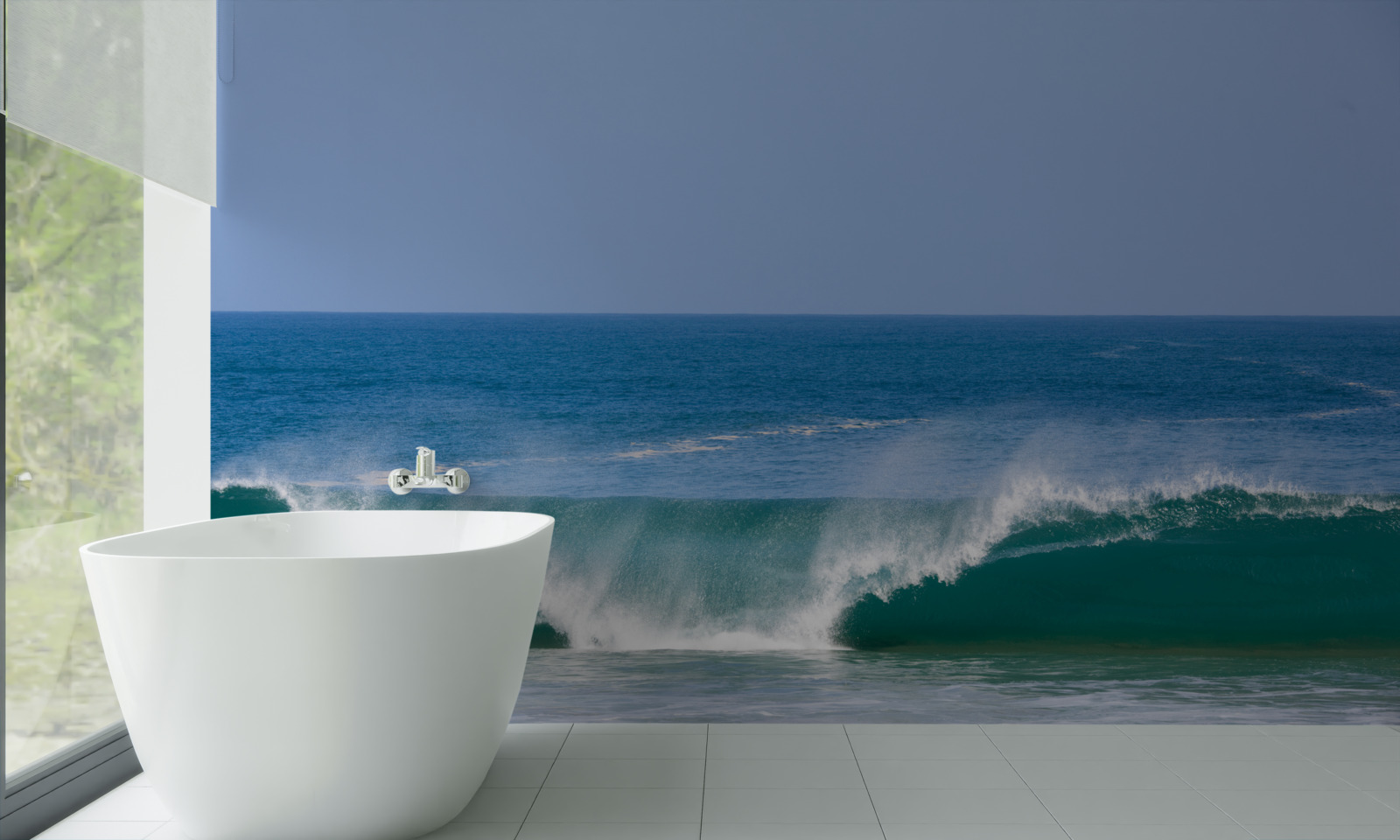 Fototapet valuri oceanice mari în largul coastei