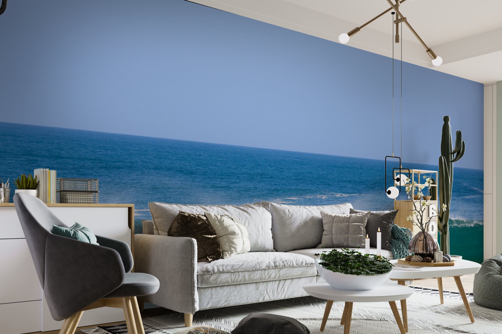 Fototapet valuri oceanice mari în largul coastei