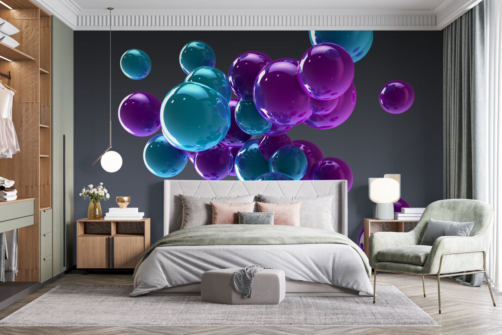 Fototapet picături de apă prezentate în prim plan