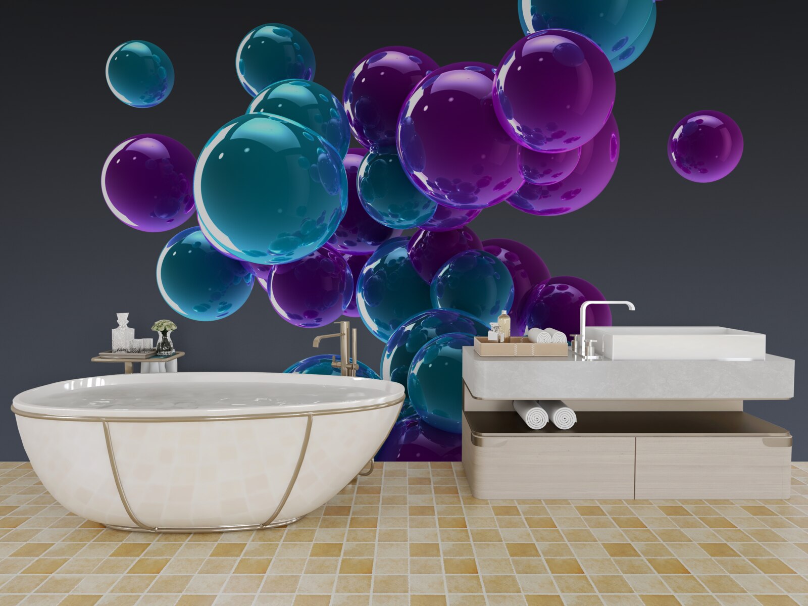 Fototapet picături de apă prezentate în prim plan