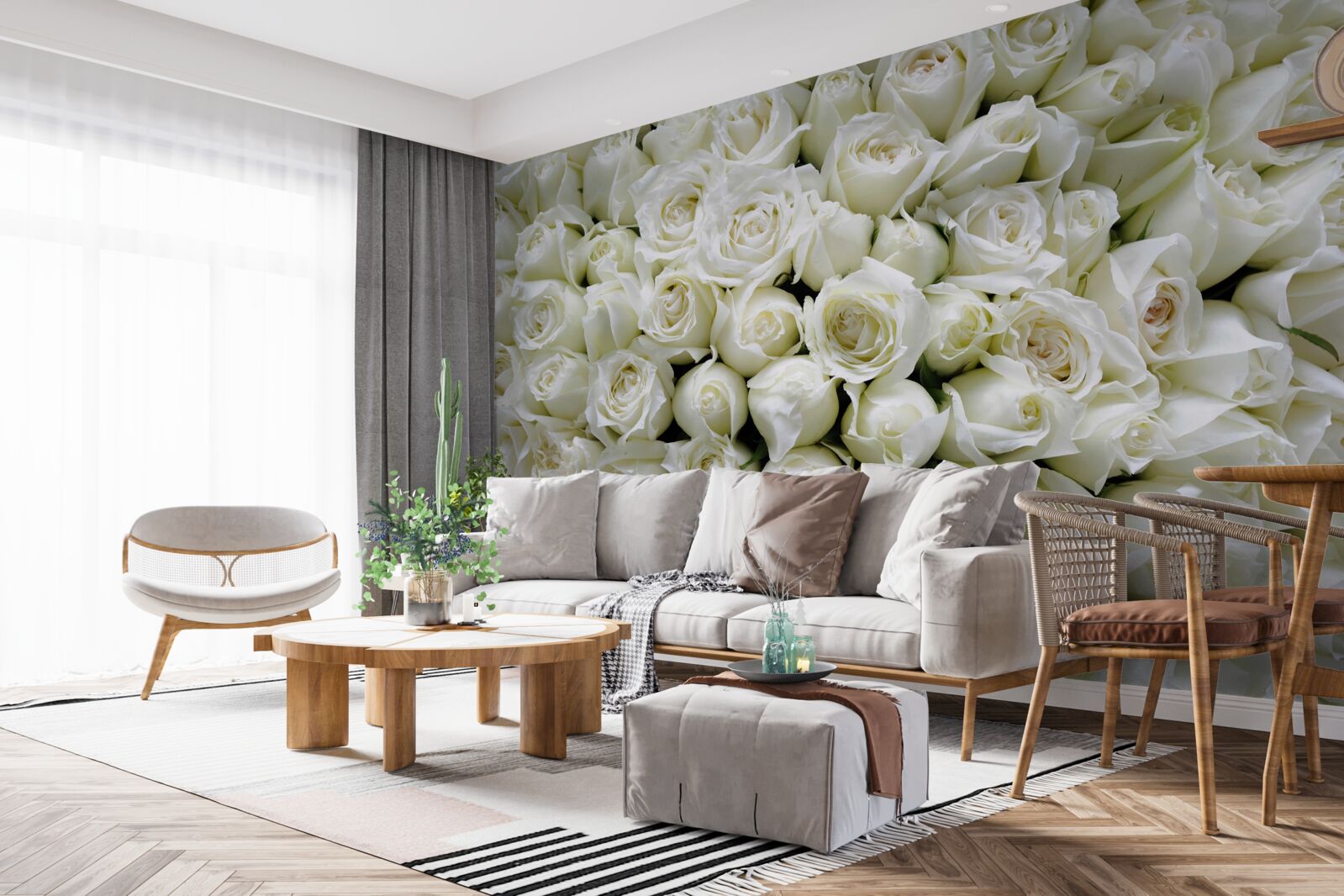 Fototapet un buchet de trandafiri albi ca zăpada