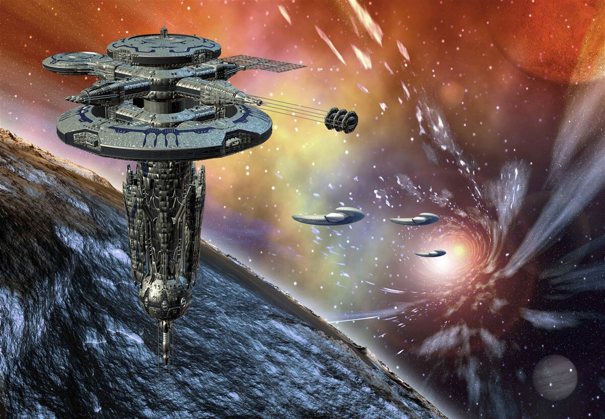 Fototapet nave în sistemul stelar