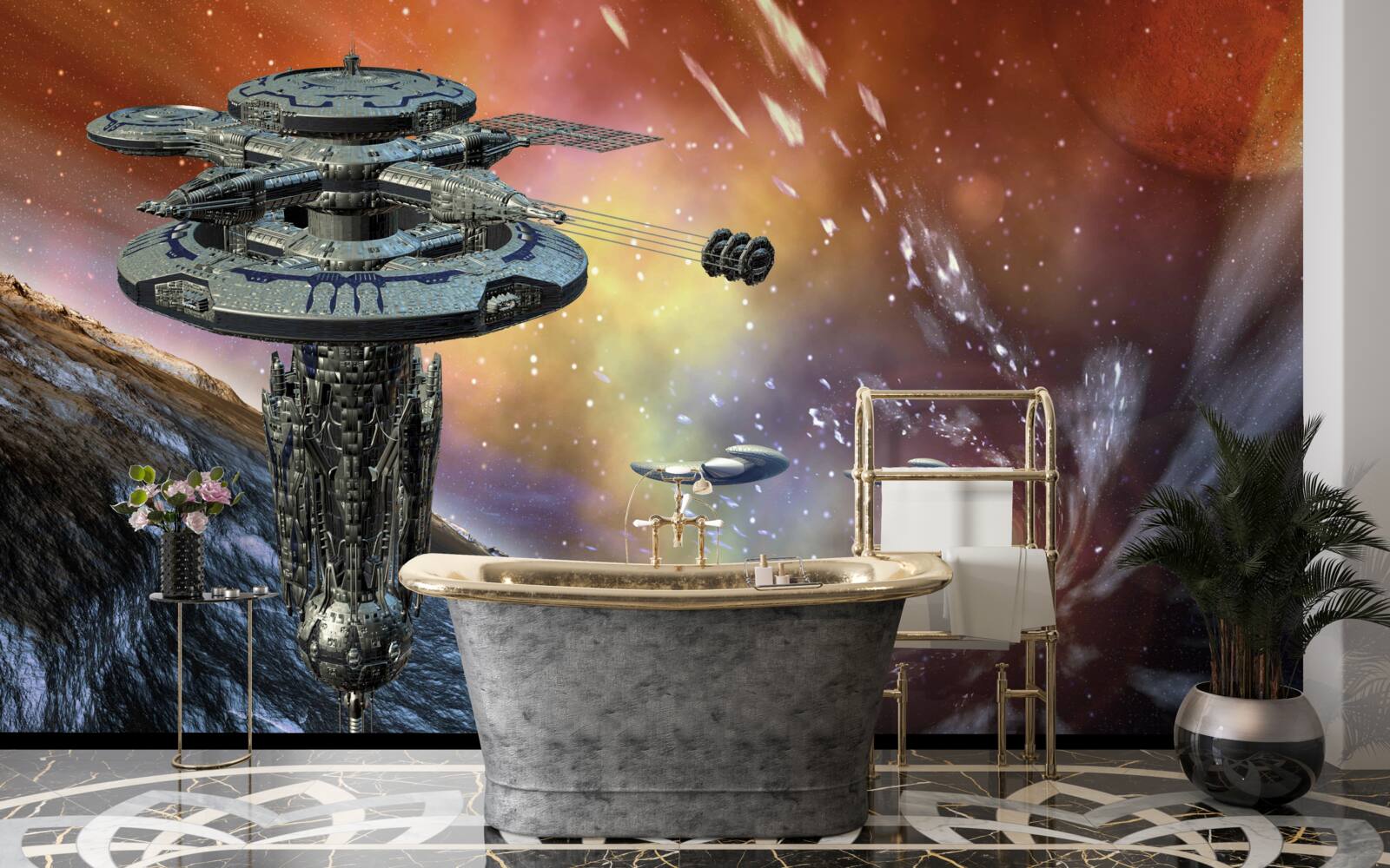 Fototapet nave în sistemul stelar