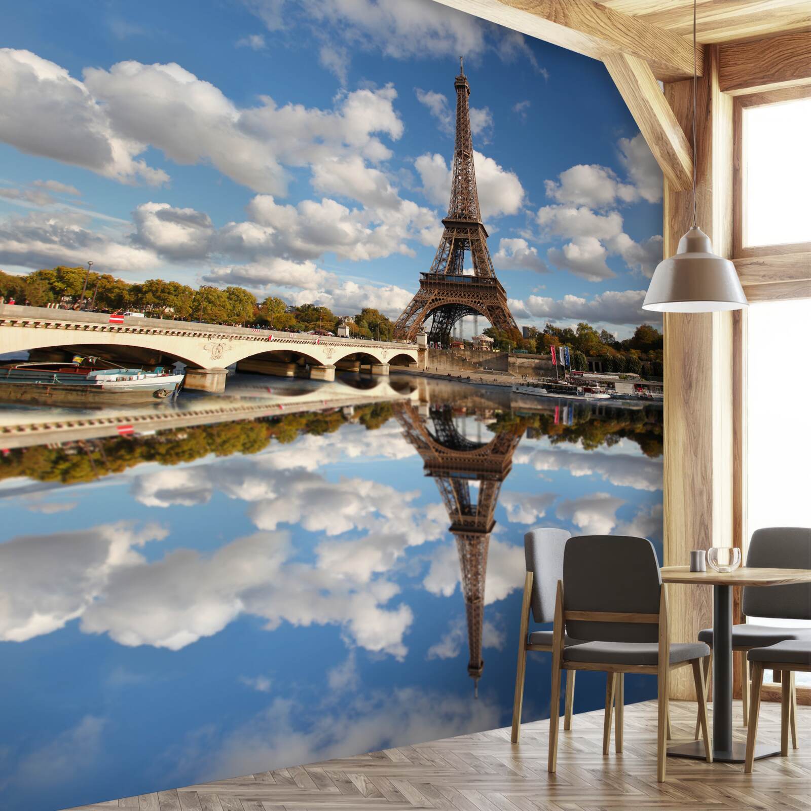 Fototapet reflecția Parisului în oglindă