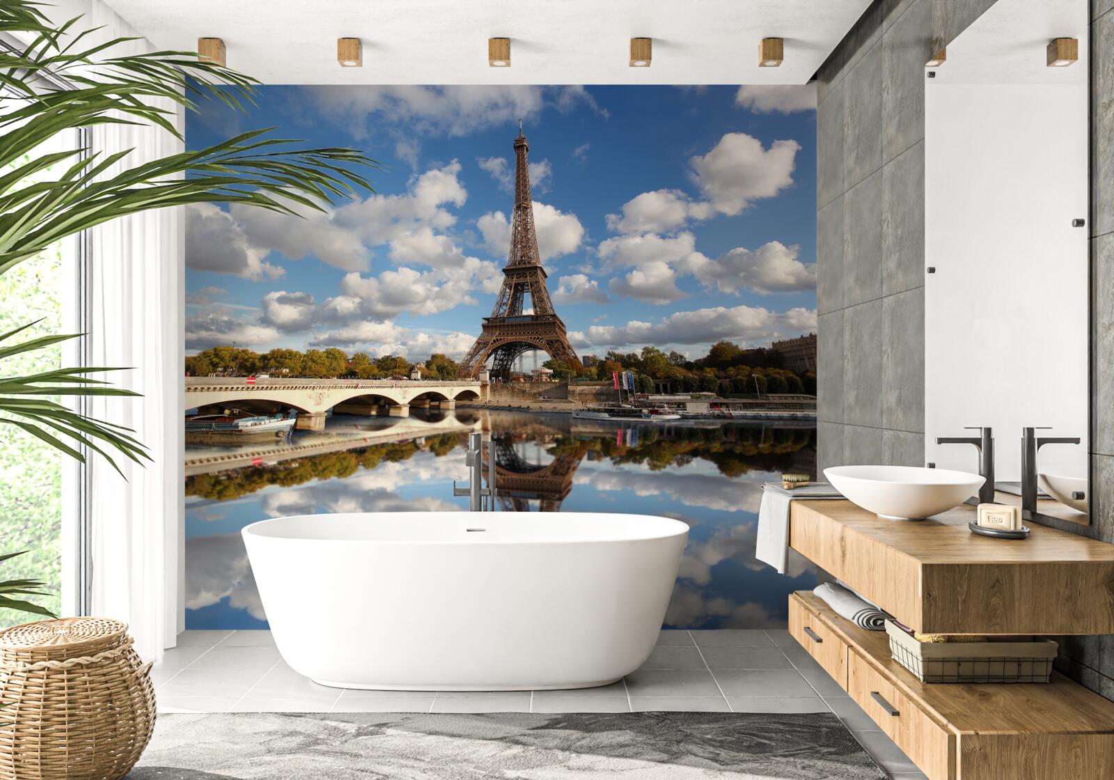 Fototapet reflecția Parisului în oglindă