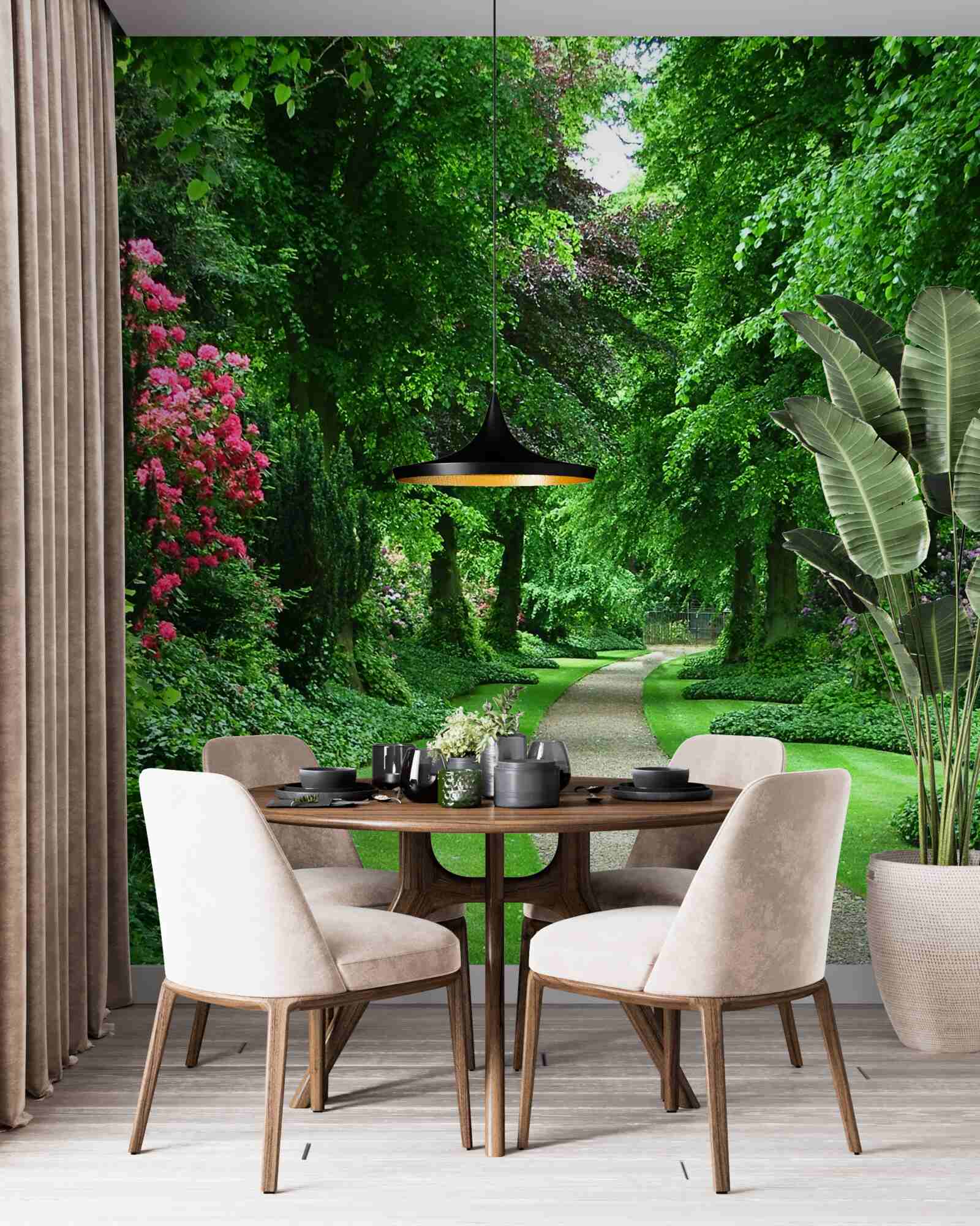 Fototapet cărare printre copacii de smarald