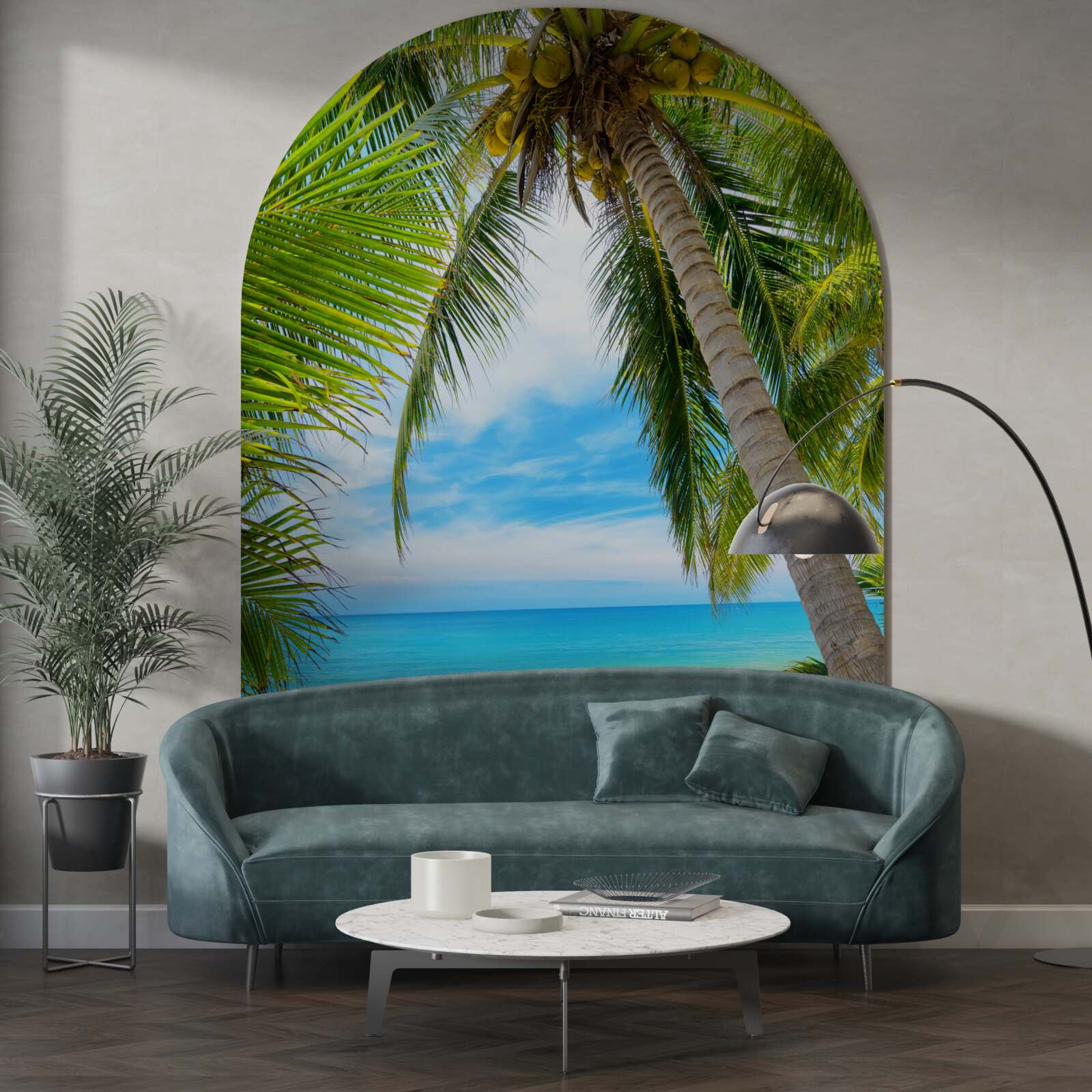 Fototapet palmier bananier pe o coastă tropicală