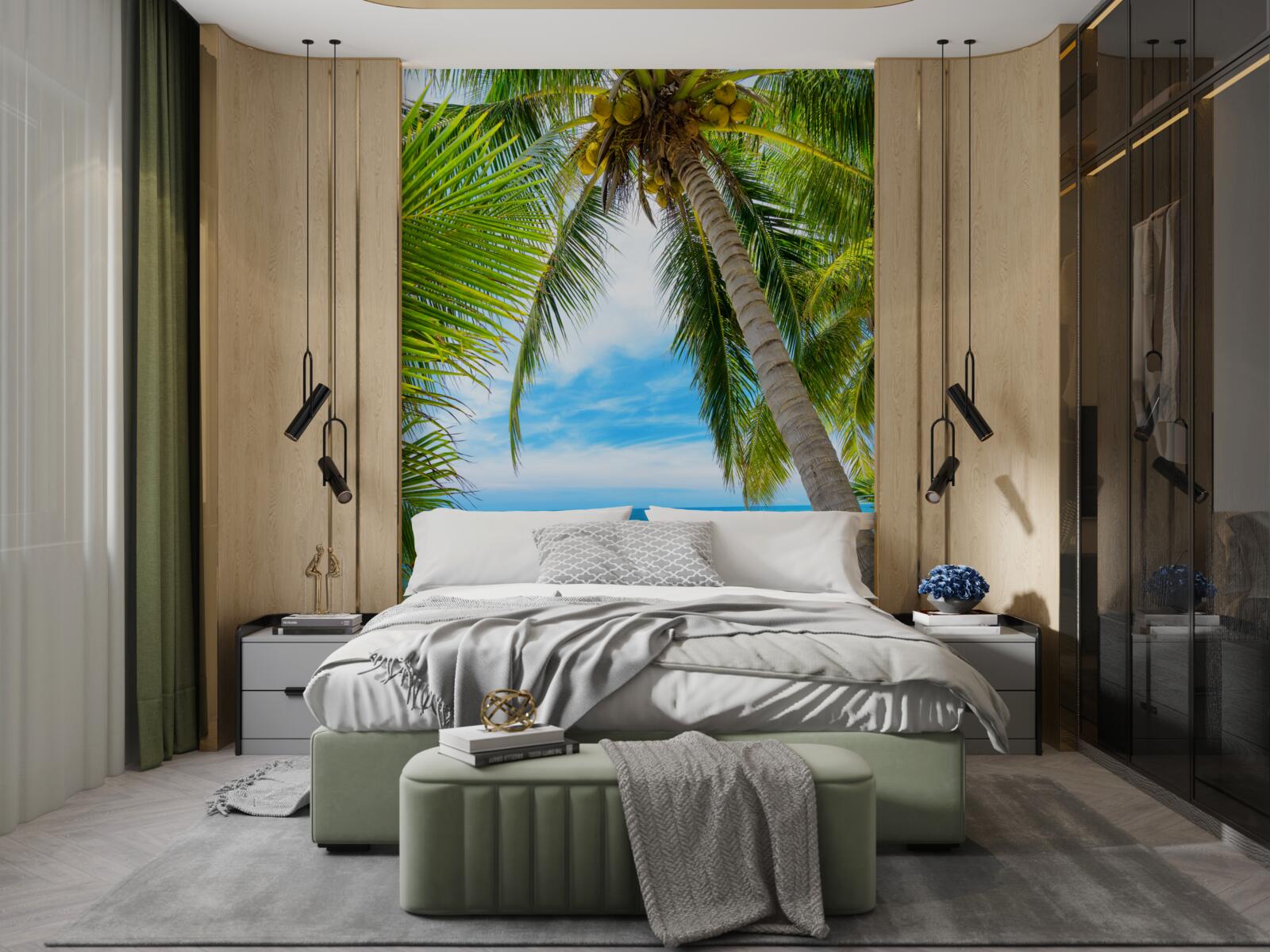 Fototapet palmier bananier pe o coastă tropicală