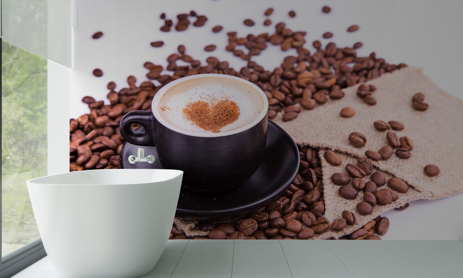 Fototapet o ceașcă de cafea frumos preparată