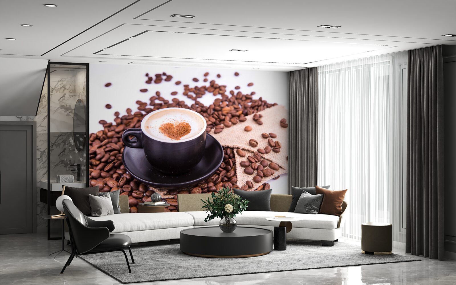 Fototapet o ceașcă de cafea frumos preparată