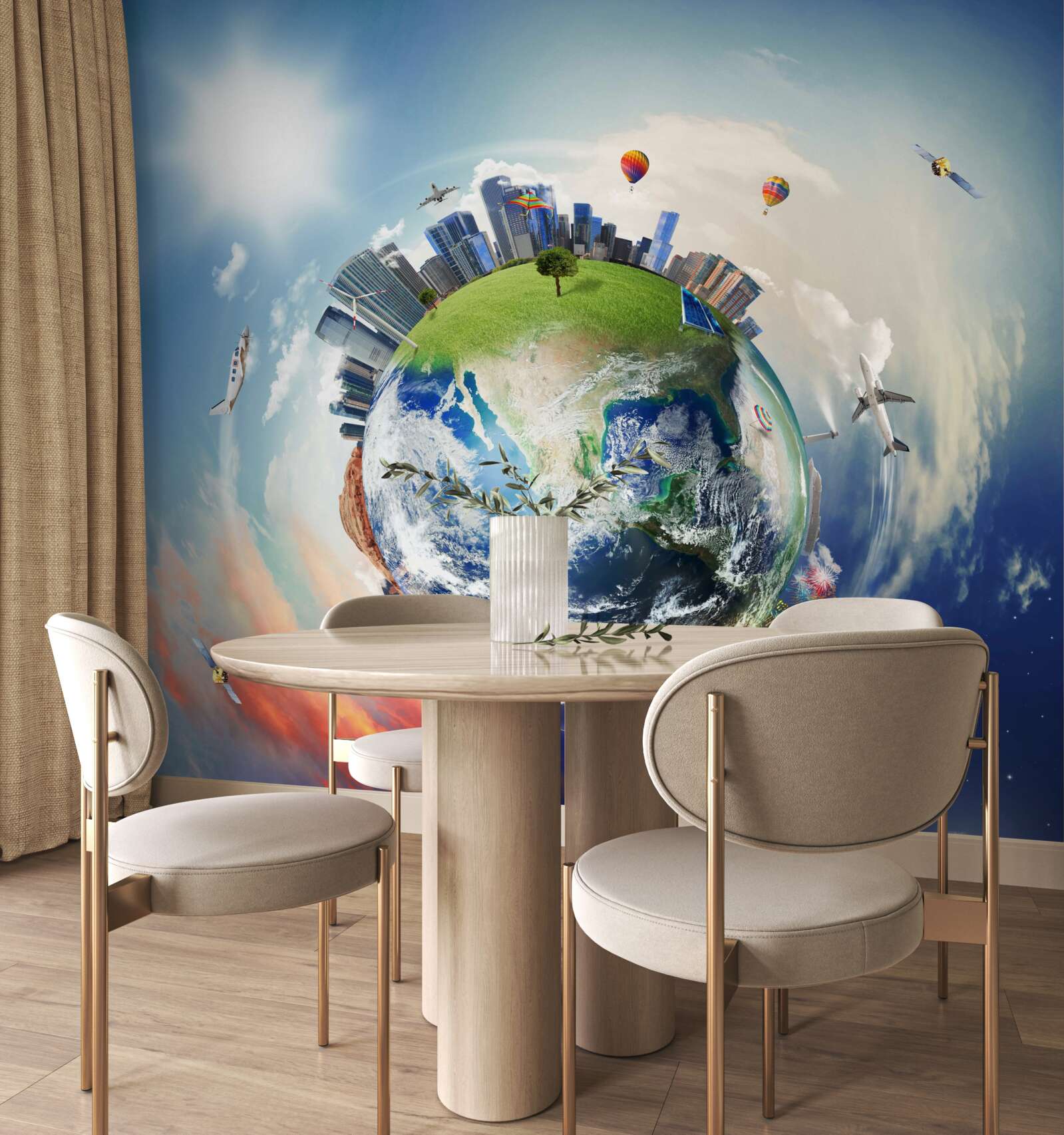 Fototapet teritorii și așezări în formă abstractă