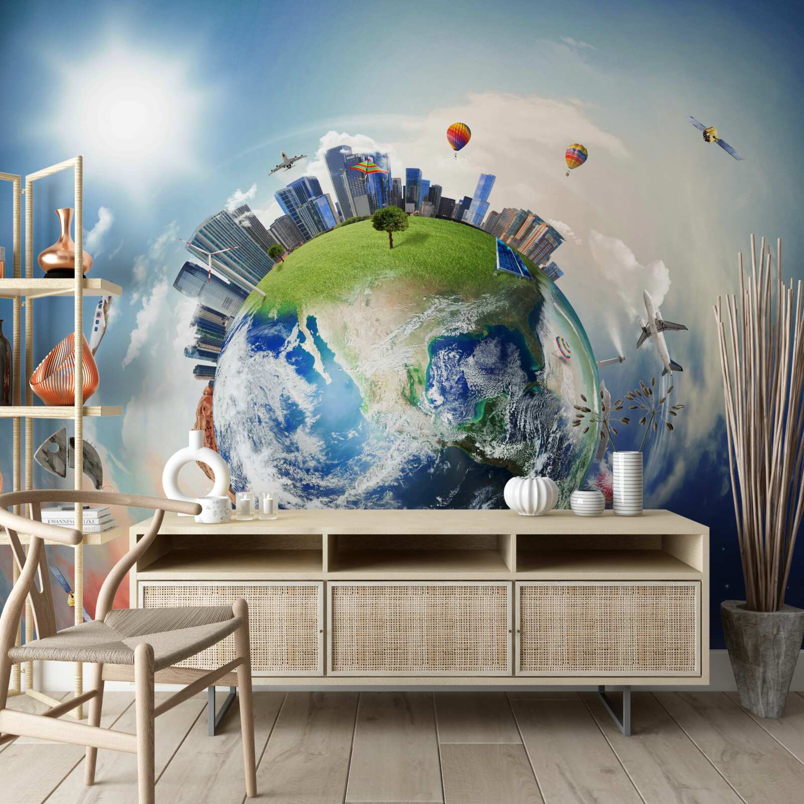 Fototapet teritorii și așezări în formă abstractă