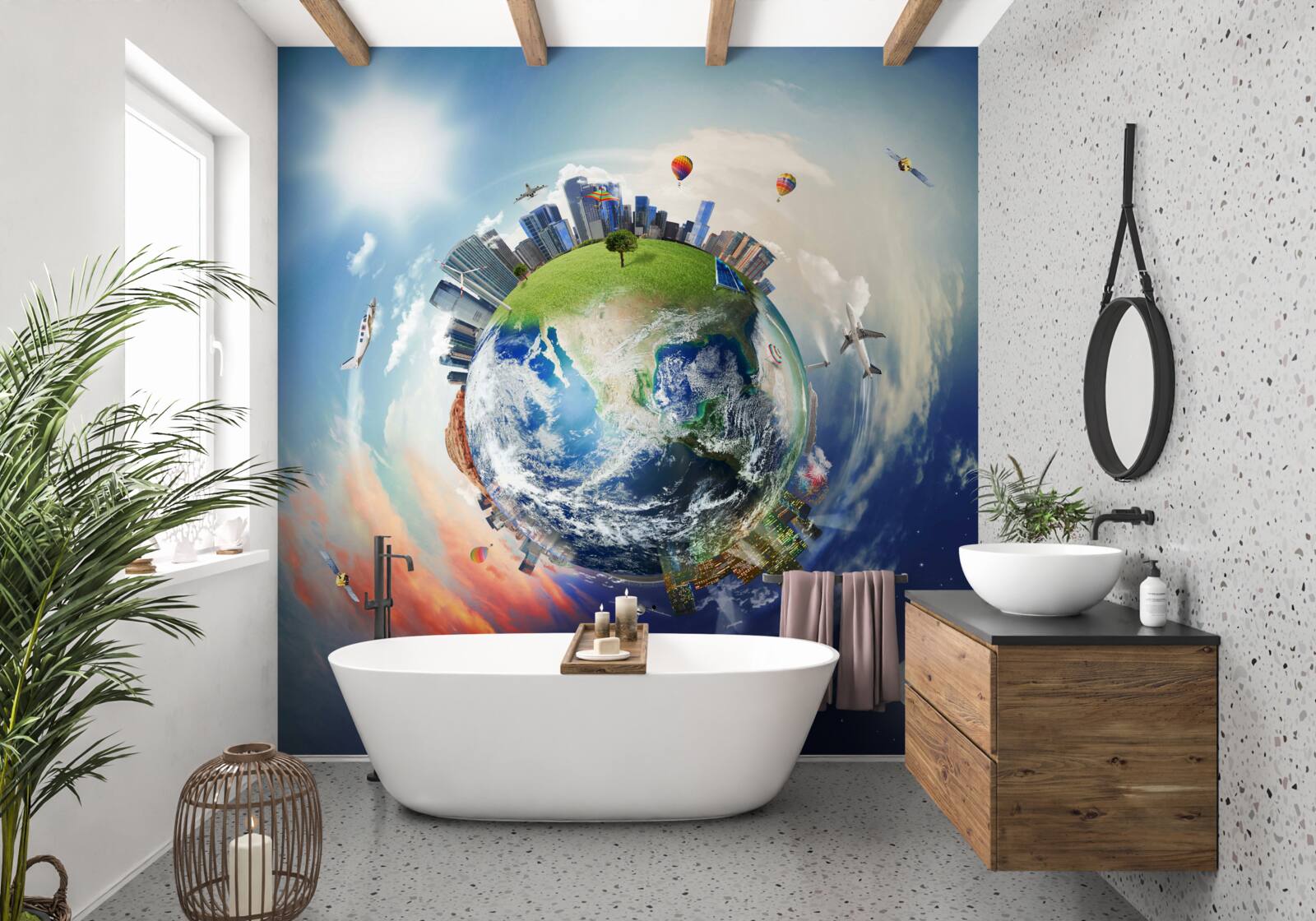 Fototapet teritorii și așezări în formă abstractă