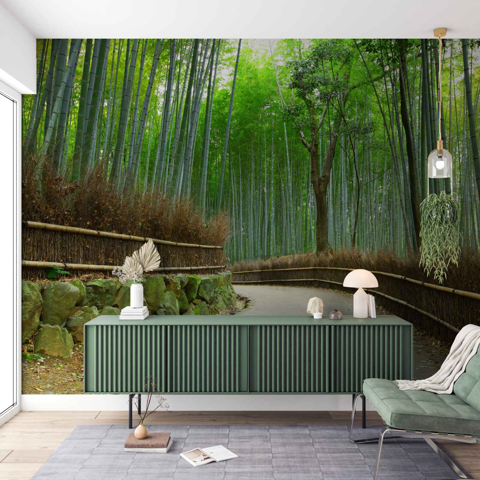 Fototapet cărare în livada de bambus