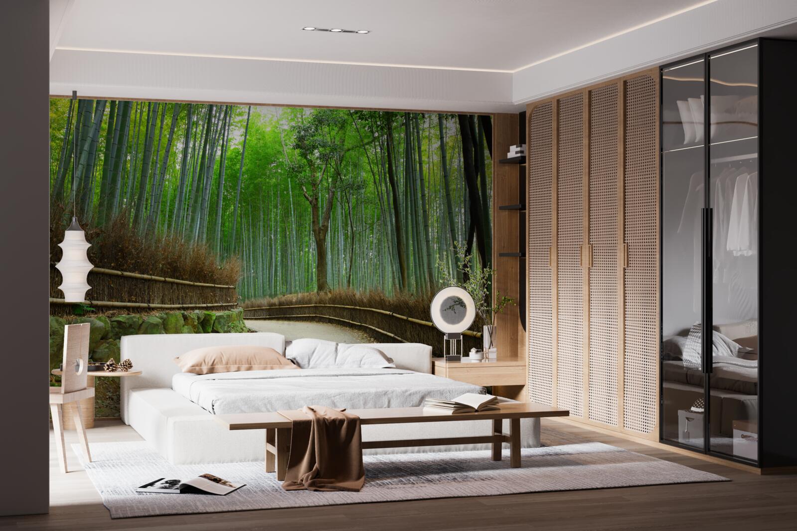 Fototapet cărare în livada de bambus