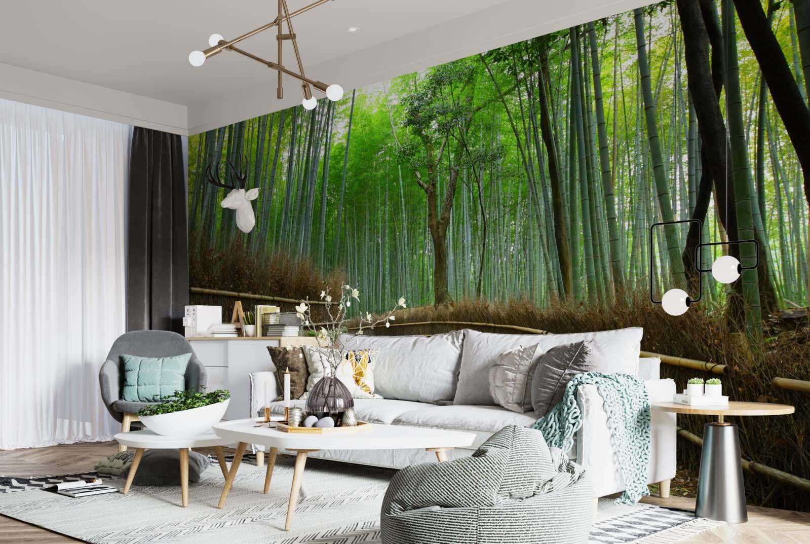 Fototapet cărare în livada de bambus