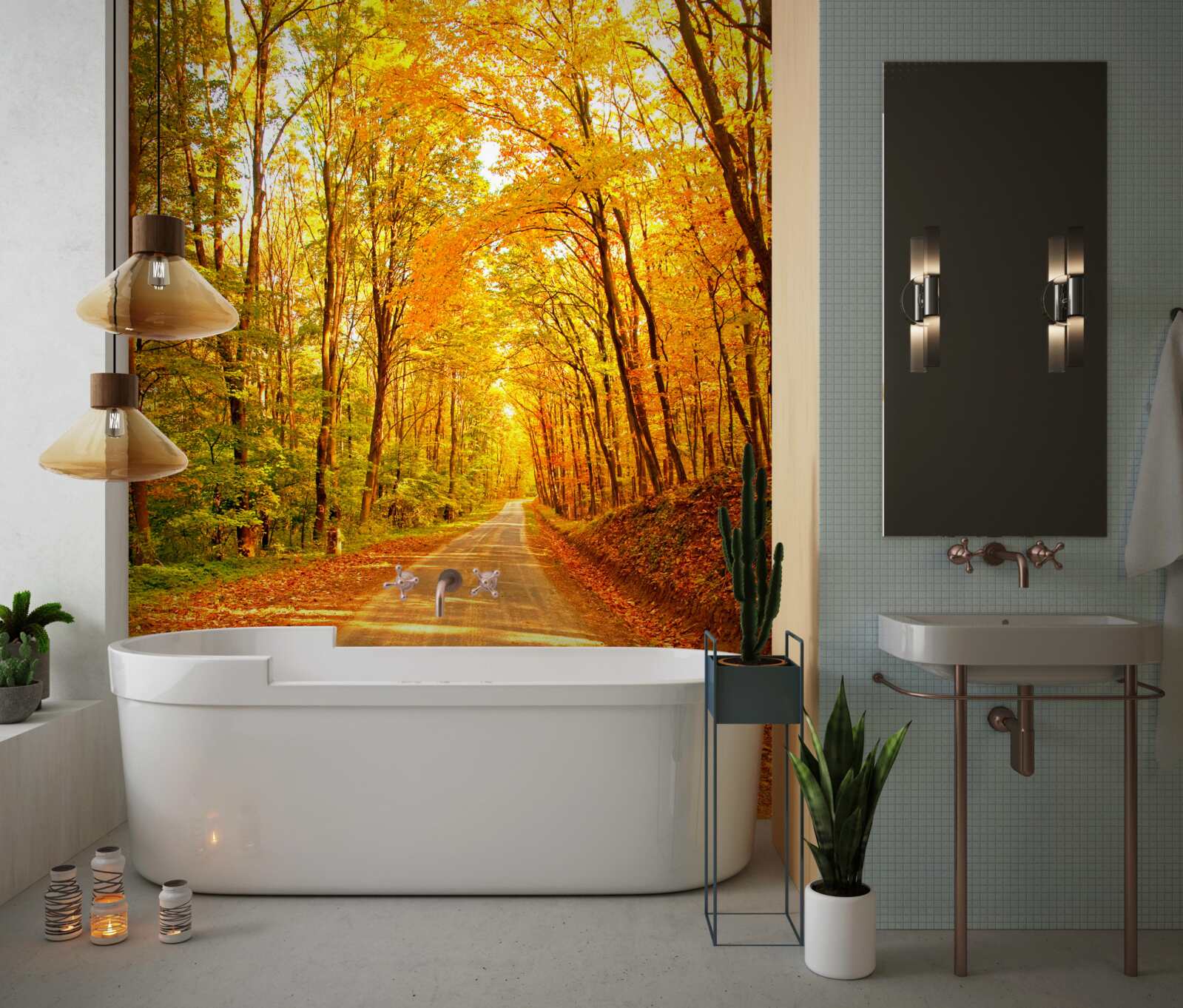 Fototapet cărare în pădurea de toamnă