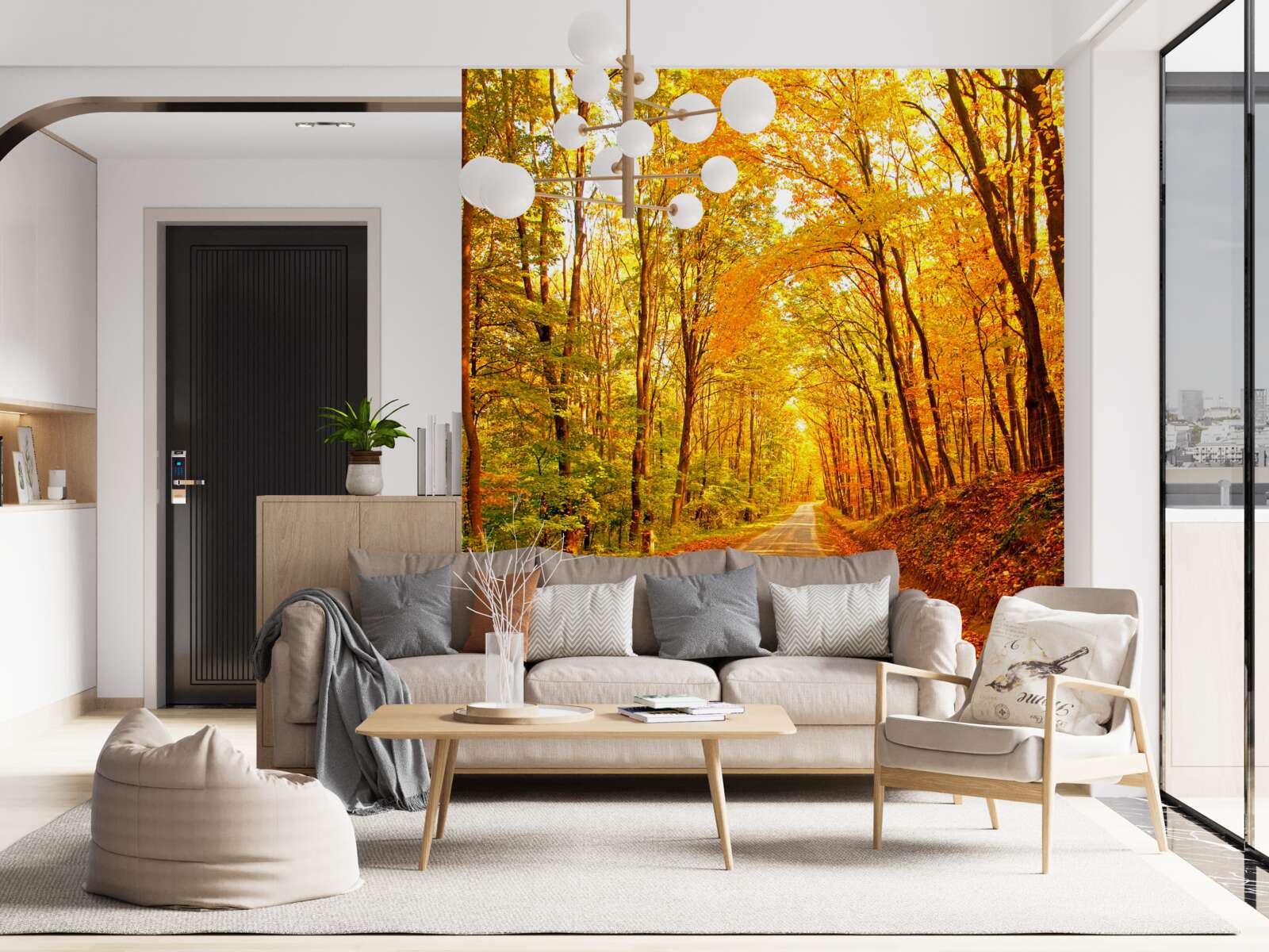 Fototapet cărare în pădurea de toamnă