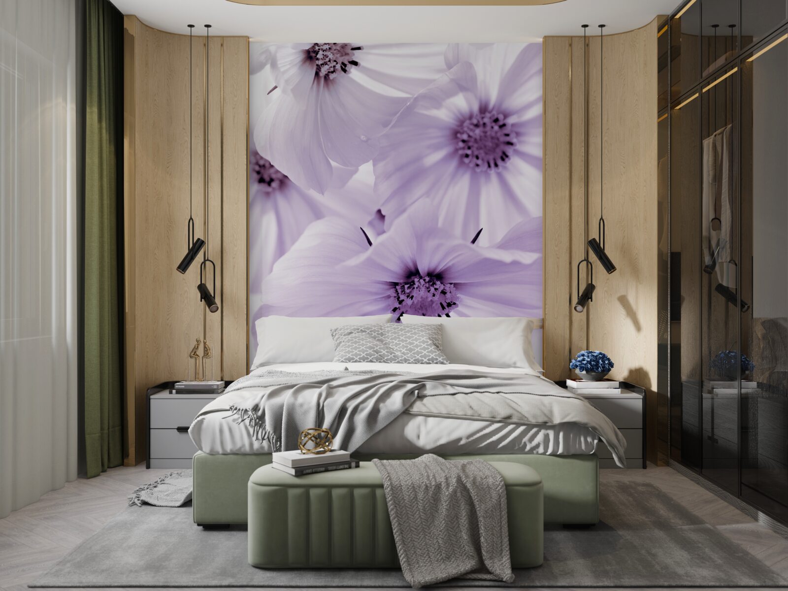 Fototapet close-up arată flori de liliac cu petale delicate