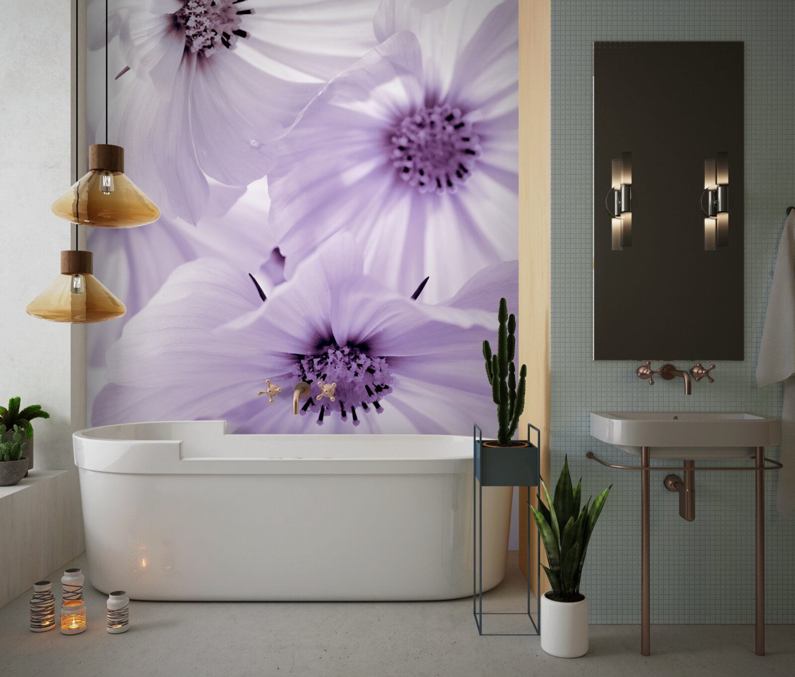 Fototapet close-up arată flori de liliac cu petale delicate