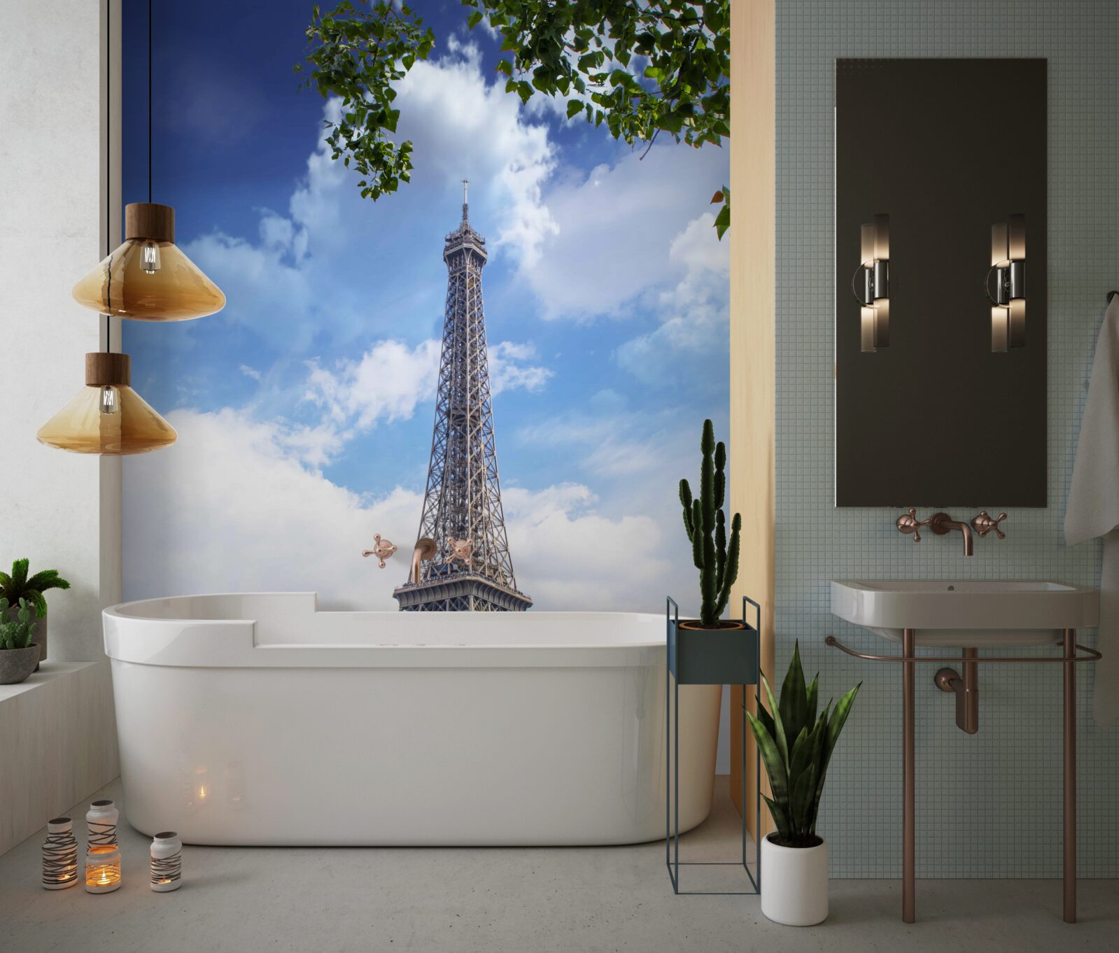 Fototapet turnul eiffel se înalță pe un cer senin