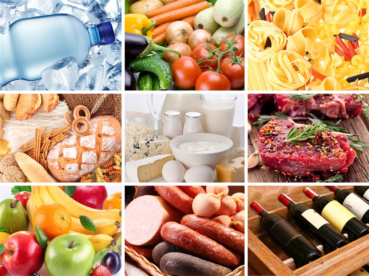 Fototapet o serie de produse alimentare diferite