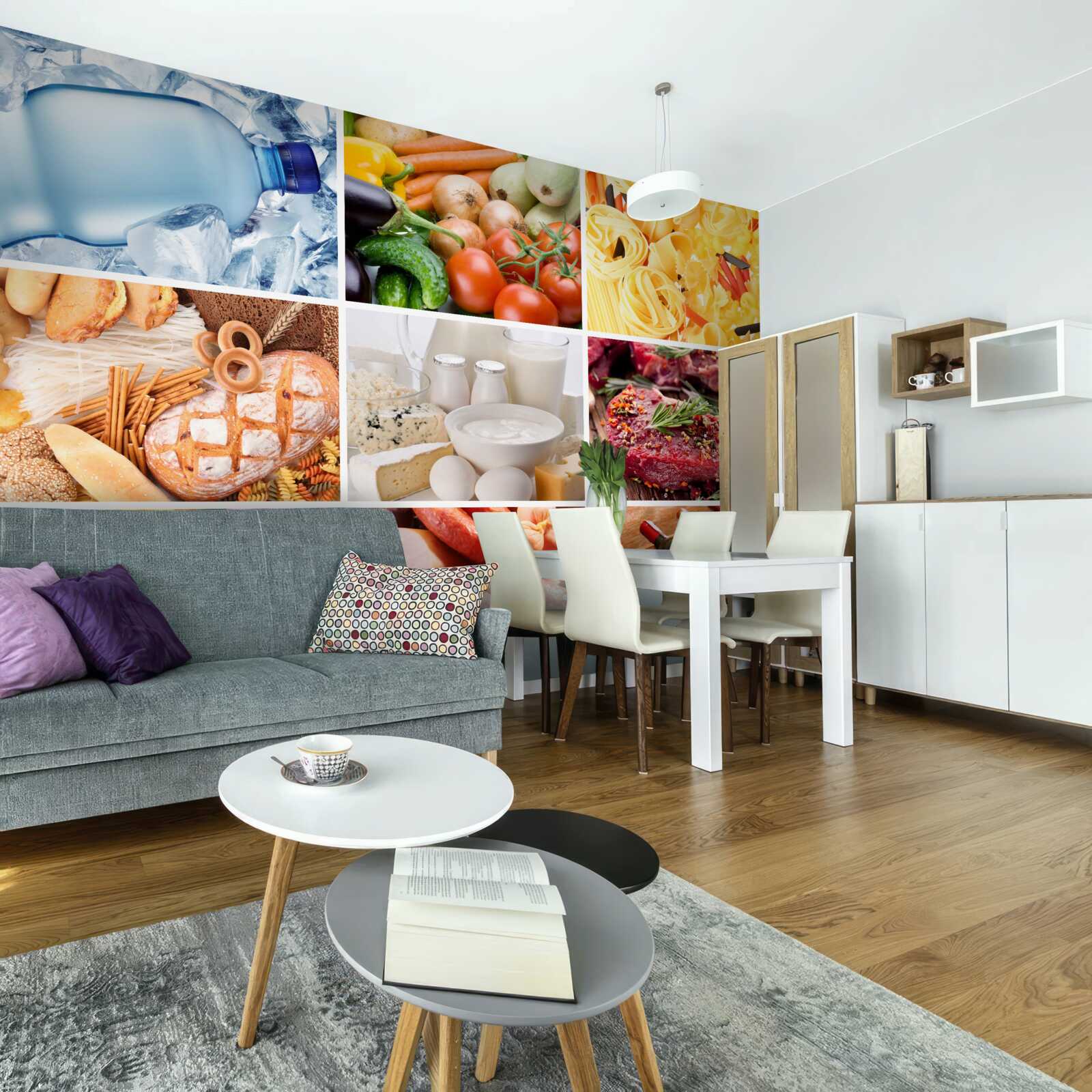 Fototapet o serie de produse alimentare diferite