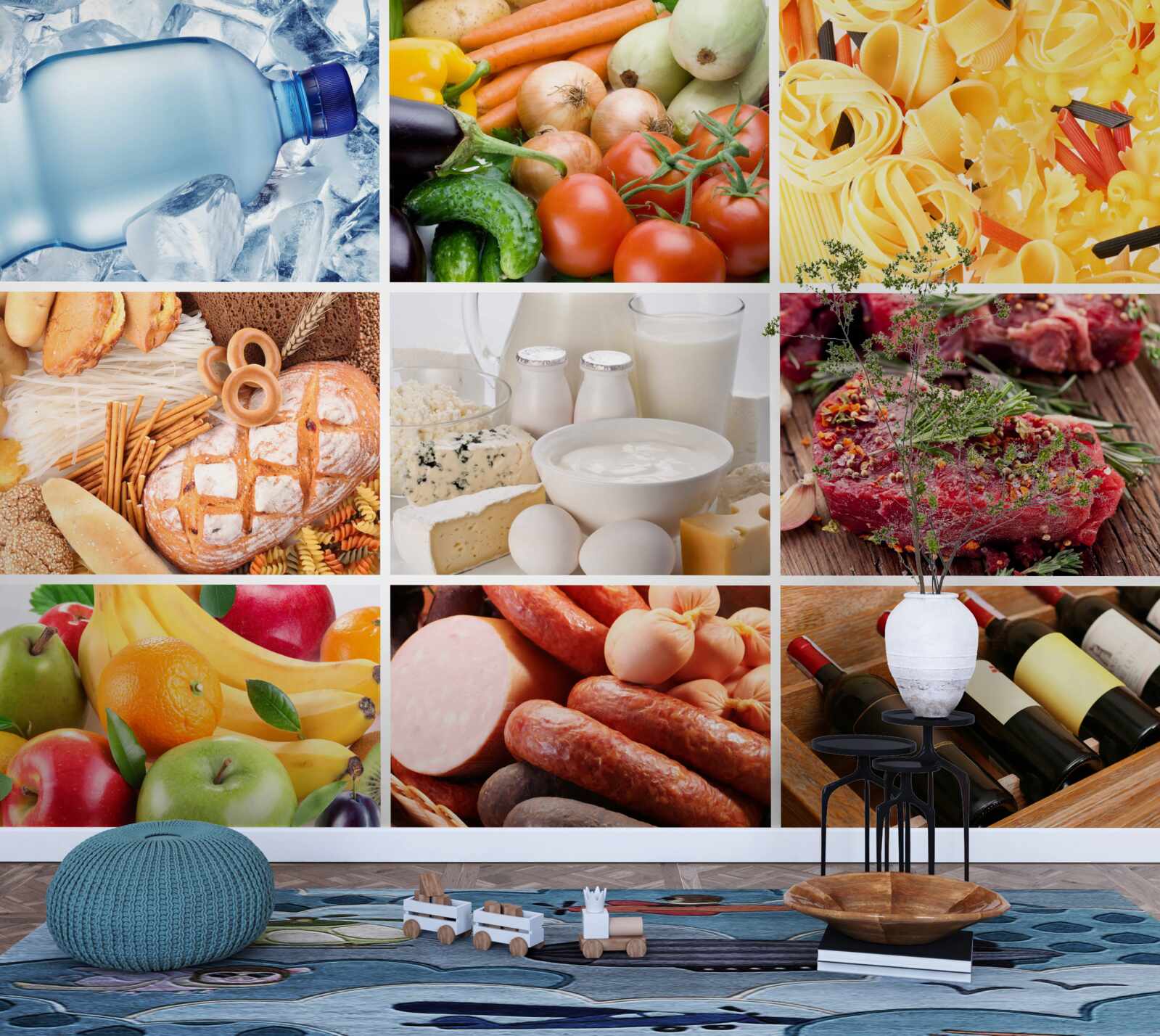 Fototapet o serie de produse alimentare diferite