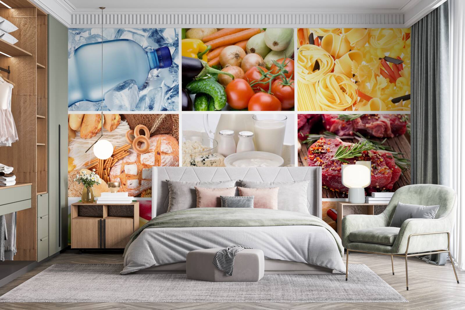 Fototapet o serie de produse alimentare diferite