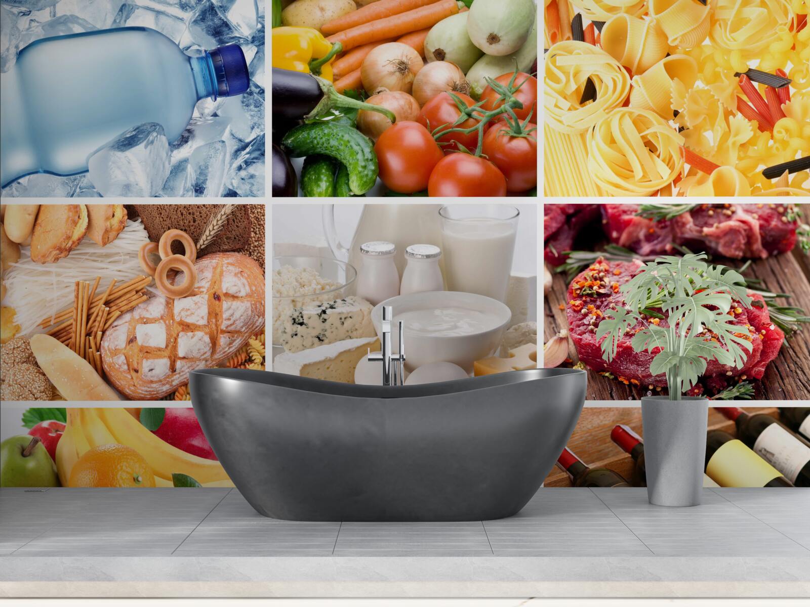 Fototapet o serie de produse alimentare diferite