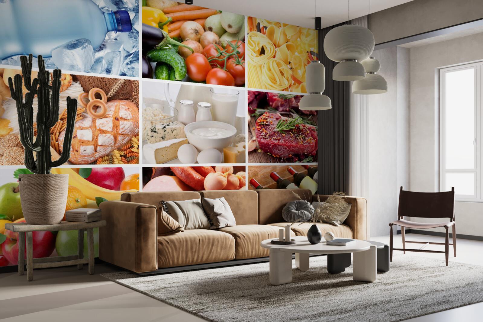 Fototapet o serie de produse alimentare diferite