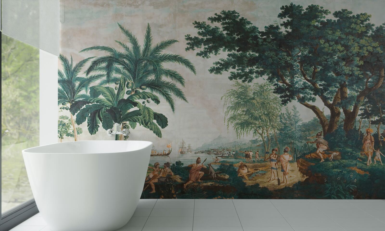 Fototapet oameni în junglă