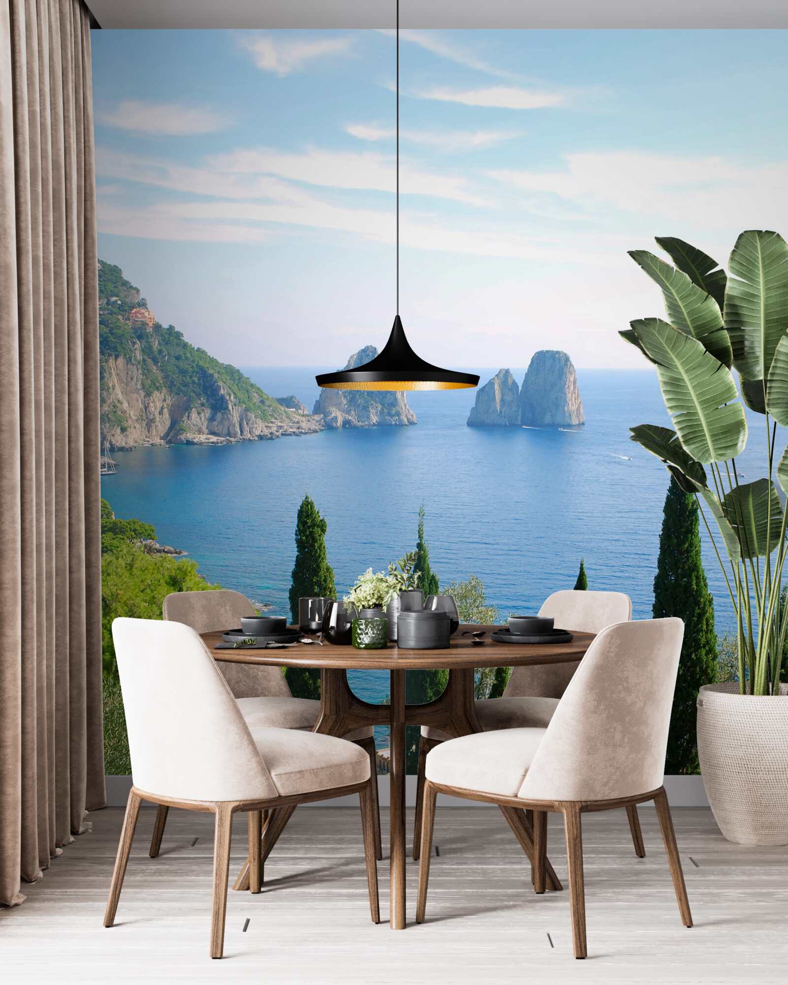 Fototapet țărm stâncos și chirpici înalți