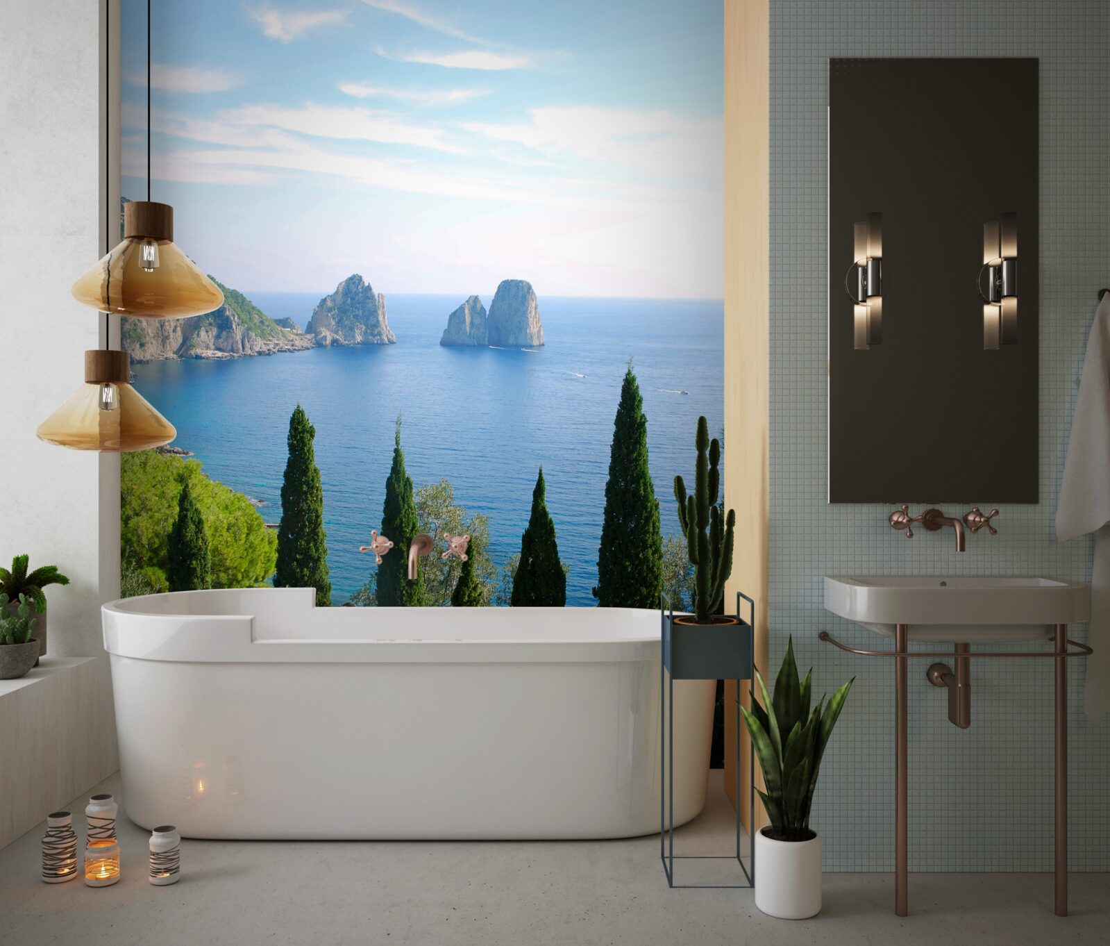 Fototapet țărm stâncos și chirpici înalți