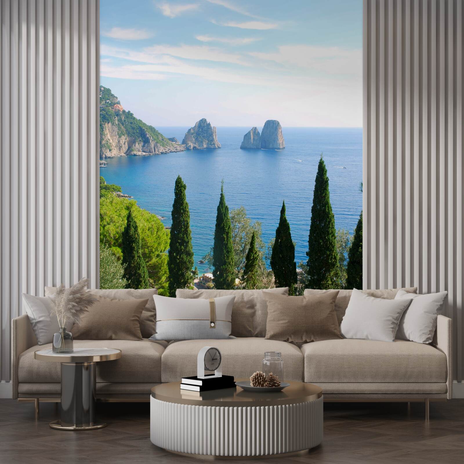 Fototapet țărm stâncos și chirpici înalți