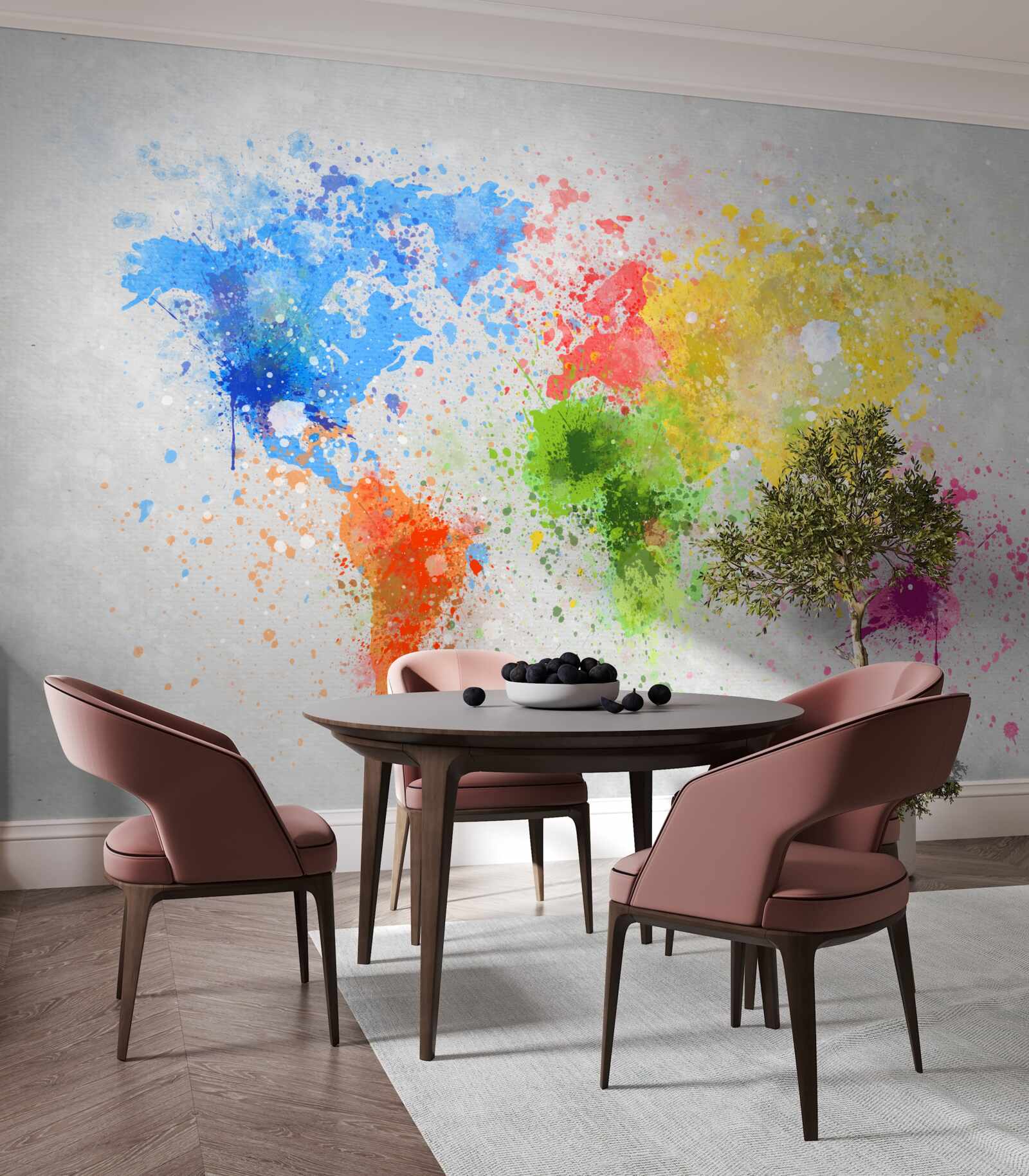 Fototapet imagine a hărții în culori bogate și variate