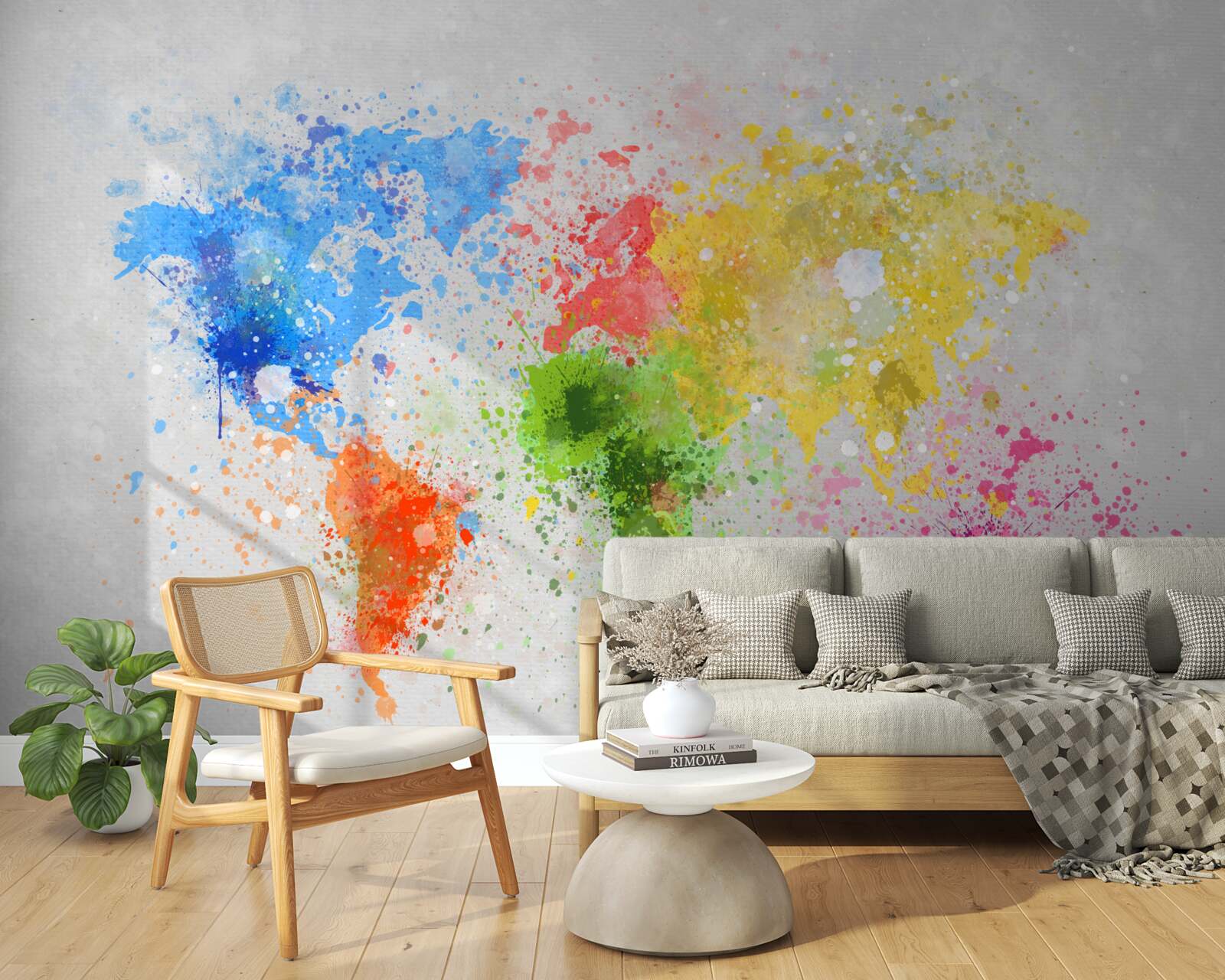 Fototapet imagine a hărții în culori bogate și variate