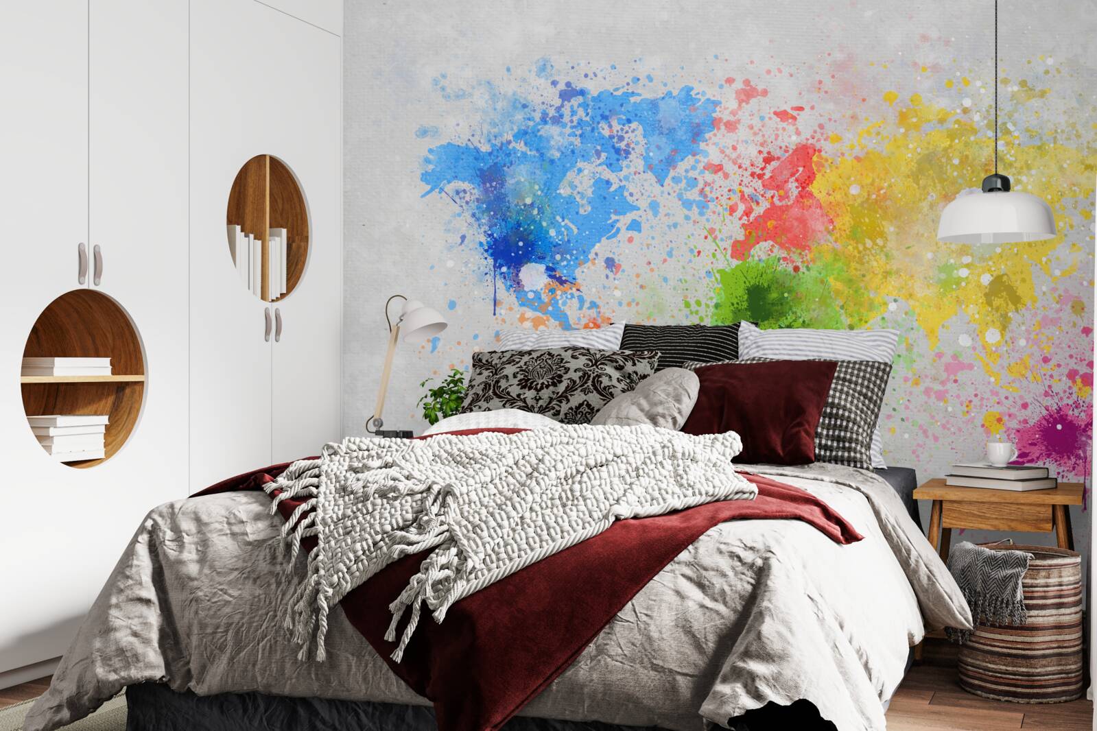 Fototapet imagine a hărții în culori bogate și variate