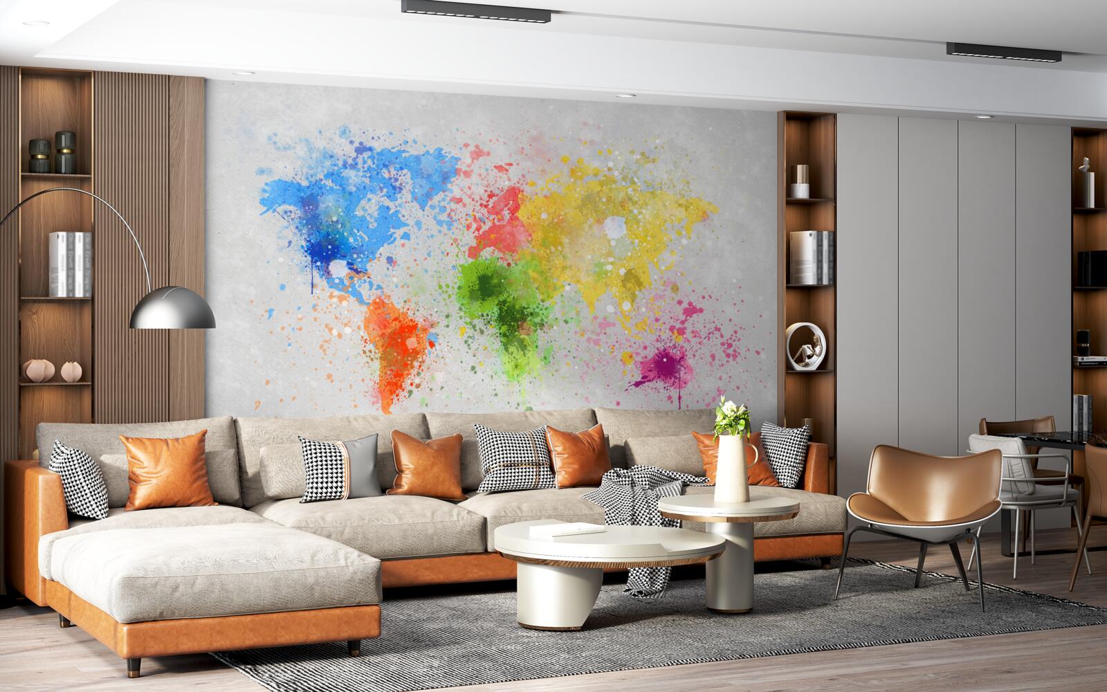 Fototapet imagine a hărții în culori bogate și variate