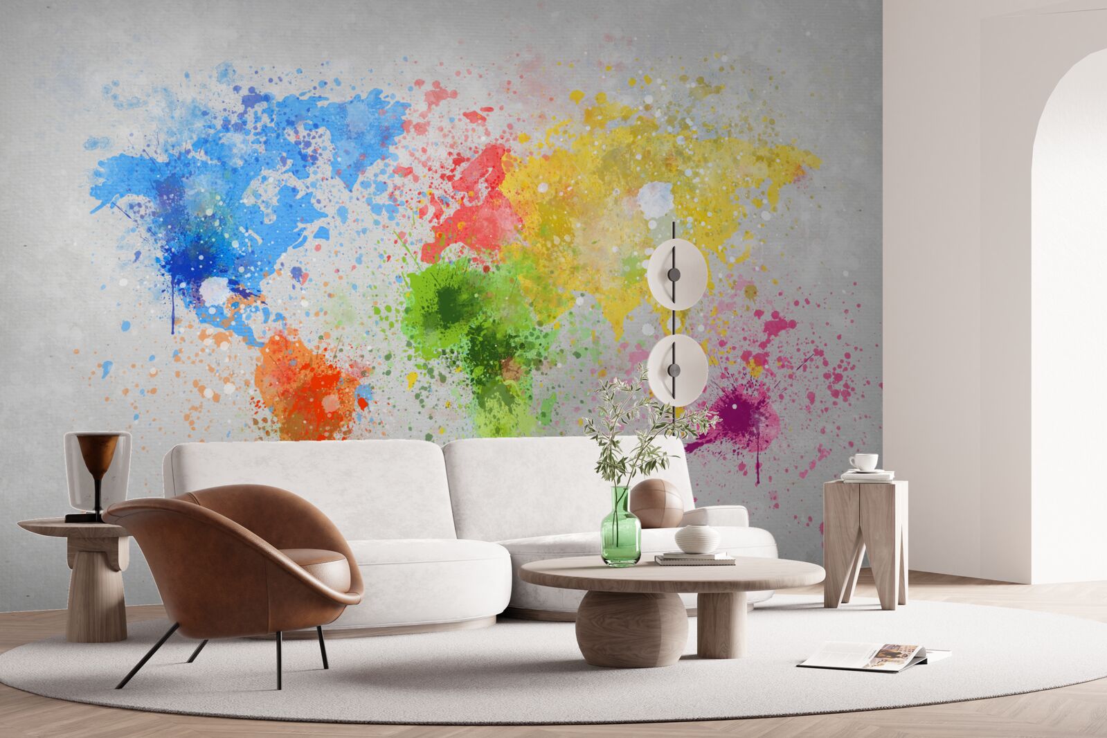 Fototapet imagine a hărții în culori bogate și variate