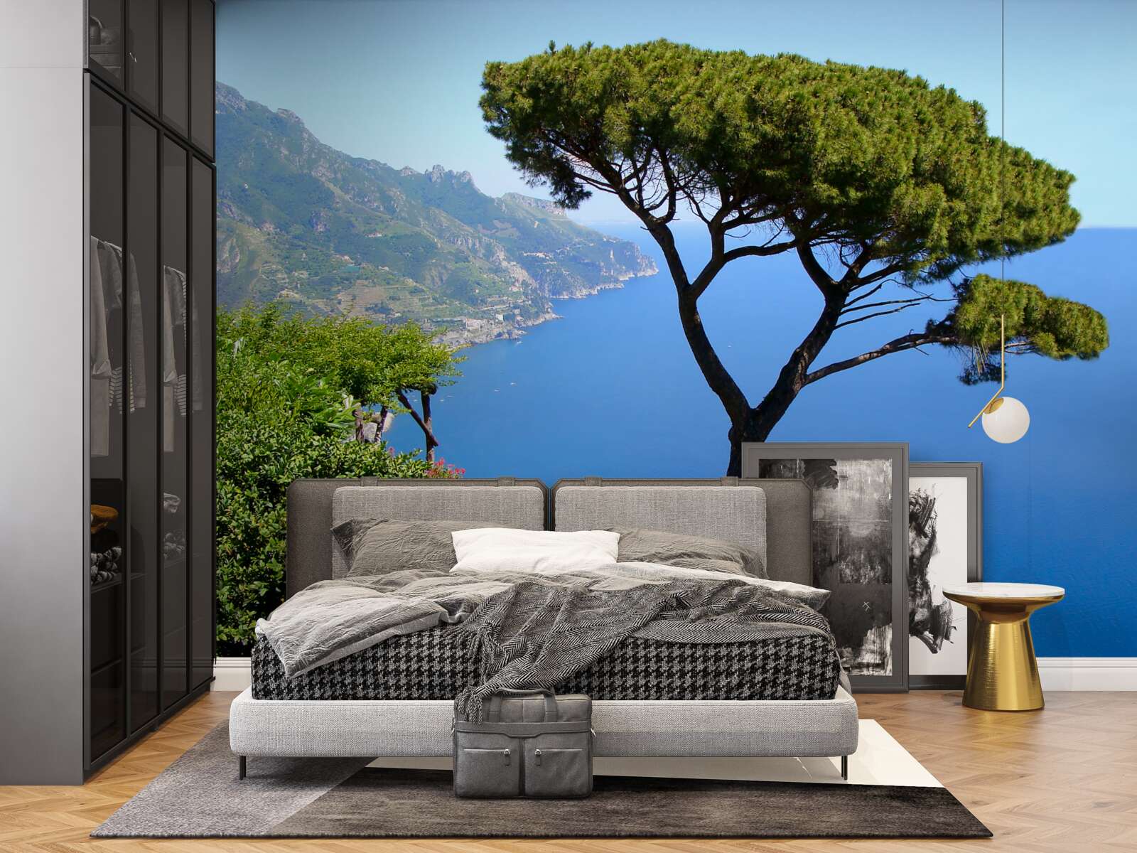 Fototapet un copac singuratic pe malul mării