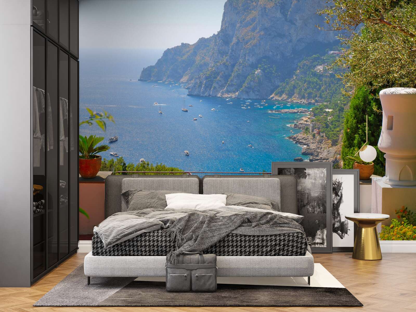 Fototapet terasă cu balcon și vedere la ocean