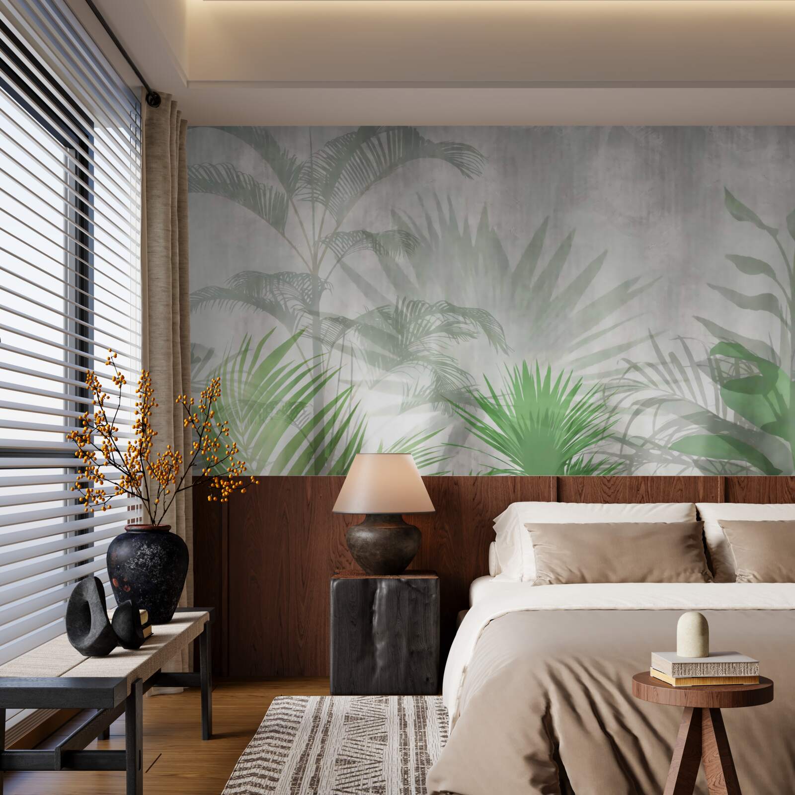 Fototapet ferigi tropicale în ploaie