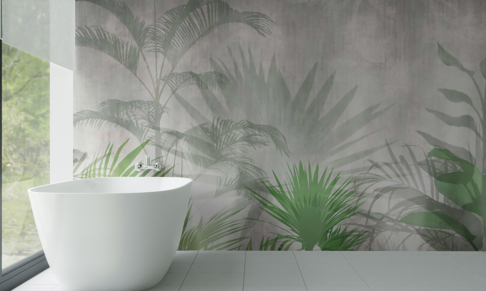 Fototapet ferigi tropicale în ploaie